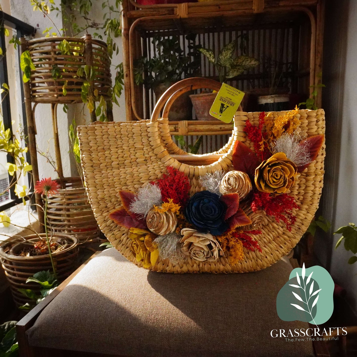 Straw Tote Bag - grasscrafts.com