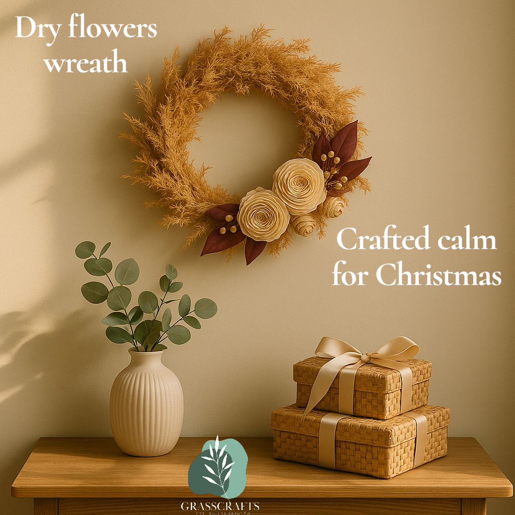 Handmade dry flower wreath – Garden style