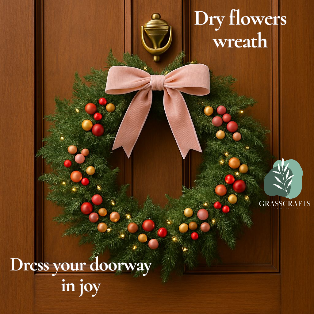Handmade dry flower wreath – Meadow style