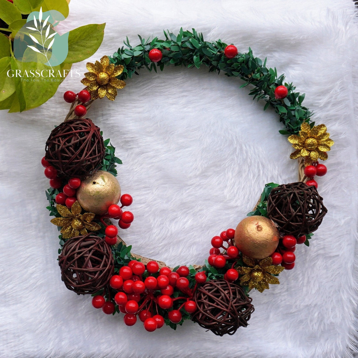 Handmade dry flower wreath – Rustic style