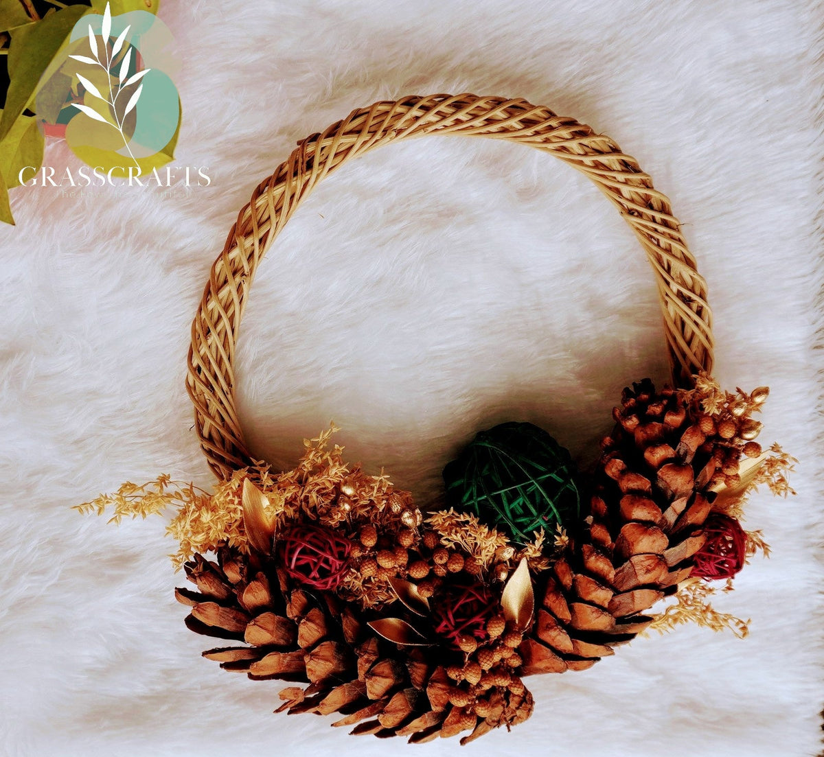 Handmade dry flower wreath – Harvest style