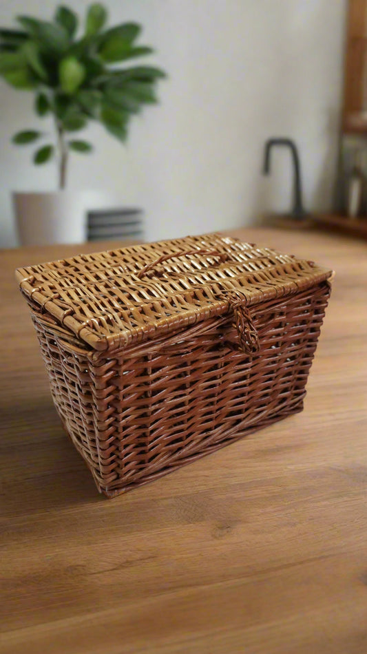 wicker box with lid