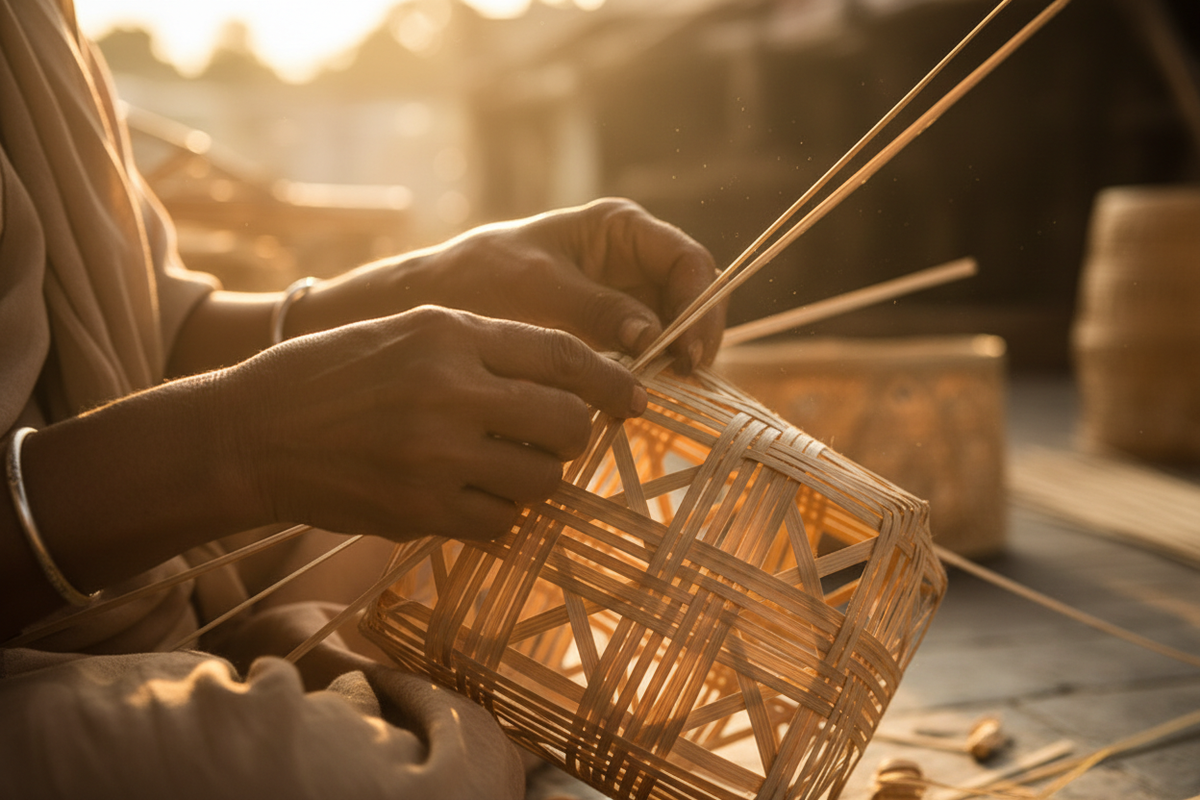 Bamboo Basket Weaving